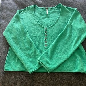 Free People Teal Cashmere Sweater